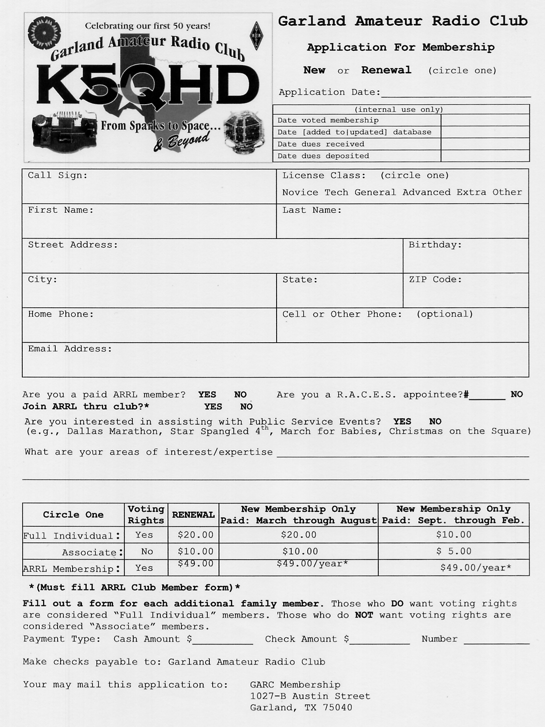 21. GARC - Club Application